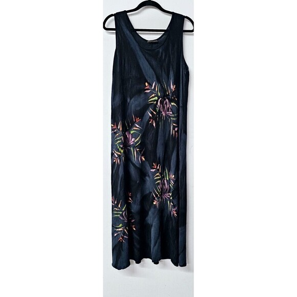 TROPICAL BATIK Hand Painted Sleeveless Y2K Women Maxi Dress - Picture 1 of 4